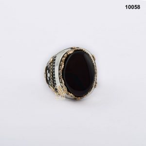 خاتم فضة رجالي تركي مع العقيق اليماني الأسود خاتم فضة رجالي تركي مع العقيق اليماني الأسود