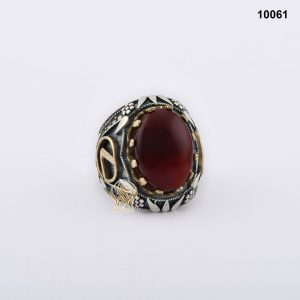 خاتم فضة رجالي تركي مع العقيق اليماني الأحمر الكرزي خاتم فضة رجالي تركي مع العقيق اليماني الأحمر الكرزي