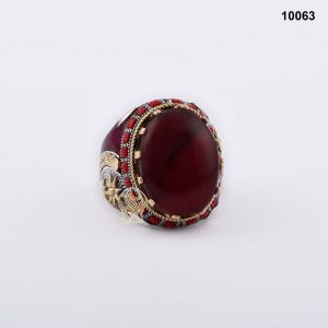 خاتم فضة رجالي تركي مع العقيق اليماني الأحمر الكرزي خاتم فضة رجالي تركي مع العقيق اليماني الأحمر الكرزي