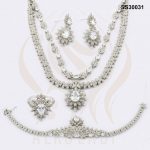 طقم مجوهرات فضة تركي مرصع بالكريستال