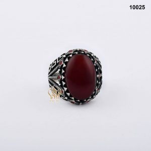 خاتم فضة رجالي تركي مع العقيق اليماني الأحمر الكرزي خاتم فضة رجالي تركي مع العقيق اليماني الأحمر الكرزي