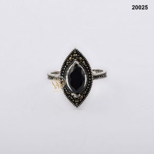 خاتم فضة نسائي تركي مرصع بالكريستال