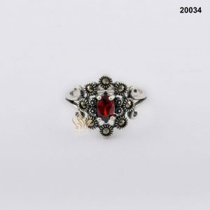 خاتم فضة نسائي تركي مرصع بالكريستال