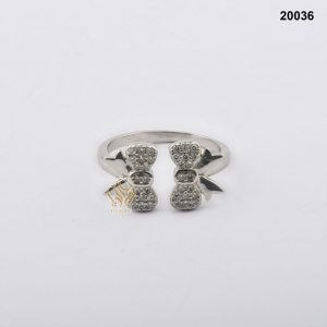 خاتم فضة نسائي تركي مرصع بالكريستال