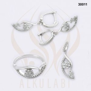 طقم مجوهرات فضة تركي مطلي بالروديوم طقم مجوهرات فضة تركي مطلي بالروديوم