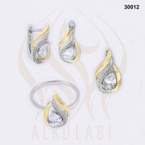 طقم مجوهرات فضة تركي مطلي بالروديوم طقم مجوهرات فضة تركي مطلي بالروديوم