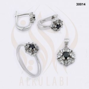 طقم مجوهرات فضة تركي مطلي بالروديوم طقم مجوهرات فضة تركي مطلي بالروديوم