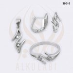 طقم مجوهرات فضة تركي مطلي بالروديوم