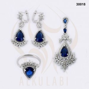 طقم مجوهرات فضة تركي مطلي بالروديوم طقم مجوهرات فضة تركي مطلي بالروديوم