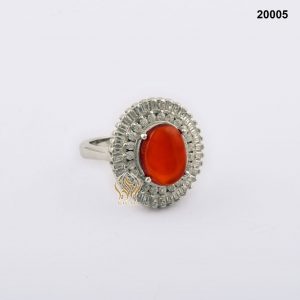 خاتم فضة نسائي تركي مع حجر العقيق اليماني الاحمر العسلي خاتم فضة نسائي تركي مع حجر العقيق اليماني الاحمر العسلي