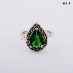 خاتم فضة نسائي تركي مرصع بالكريستال