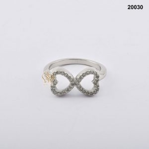 خاتم فضة نسائي تركي مرصع بالكريستال