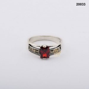 خاتم فضة نسائي تركي مرصع بالكريستال