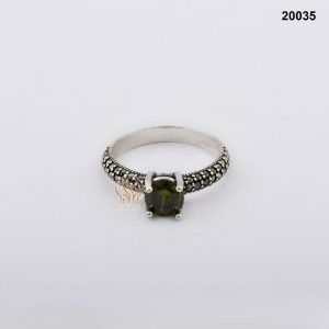 خاتم فضة نسائي تركي مرصع بالكريستال