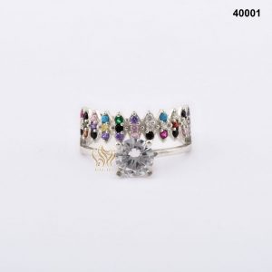 محبس فضة نسائي تركي مرصع بالكريستال