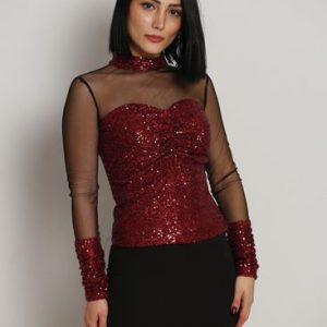 بلوزه تركية ماركة متألقه بالترتر بلوزه تركية ماركة متألقه بالترتر