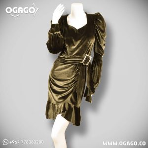 فستان سهرة تركي ماركة من المخمل فستان سهرة تركي ماركة من المخمل